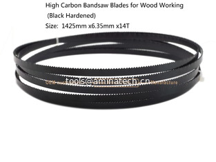 China Aminatech High Carbon Bandsaw Blades for Wood Working (Black Hardened) Size:  1400/1425mm X6 X14T supplier