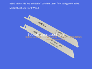 China Recip Saw Blade M2 Bimetal 6" 150mm 18TPI for Cutting Steel Tube, Metal Sheet and Hard Wood,Reciprocating,Power Tools supplier