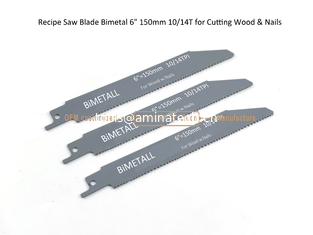China Recipe Saw Blade Bimetal 6" 150mm 10/14T for Cutting Wood & Nails,Reciprocating ,Power Tools supplier