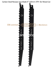 China Carbon Steel Recipes Saw Blade 9" 225mm 3TPI  for Wood Cut,Reciprocating,Power Tools supplier