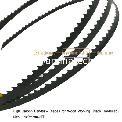 High Carbon Bandsaw Blades for Wood Working (Black Hardened) Size:1400mmx6x6T supplier