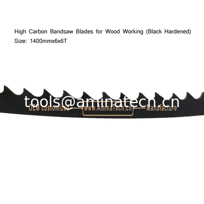 High Carbon Bandsaw Blades for Wood Working (Black Hardened) Size:1400mmx6x6T supplier