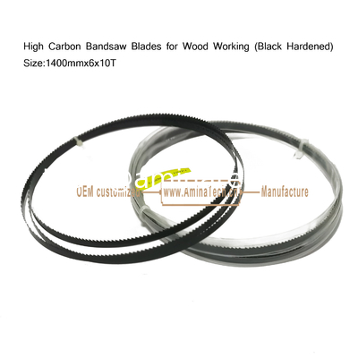 High Carbon Bandsaw Blades for Wood Working (Black Hardened) Size:1400mmx6x10T supplier