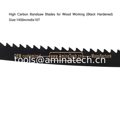 High Carbon Bandsaw Blades for Wood Working (Black Hardened) Size:1400mmx6x10T supplier