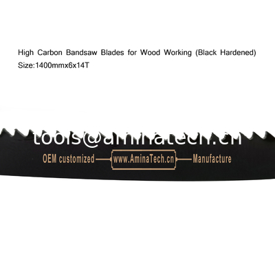 High Carbon Bandsaw Blades for Wood Working (Black Hardened) Size:1400mmx6x14T supplier