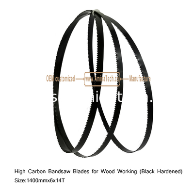 High Carbon Bandsaw Blades for Wood Working (Black Hardened) Size:1400mmx6x14T supplier