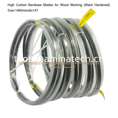 High Carbon Bandsaw Blades for Wood Working (Black Hardened) Size:1400mmx6x14T supplier
