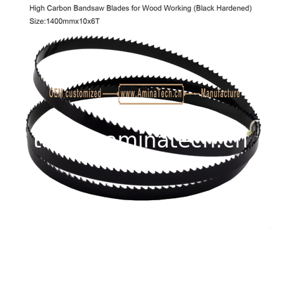 High Carbon Bandsaw Blades for Wood Working (Black Hardened) Size:1400mmx10x6T supplier