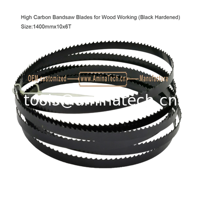 High Carbon Bandsaw Blades for Wood Working (Black Hardened) Size:1400mmx10x6T supplier