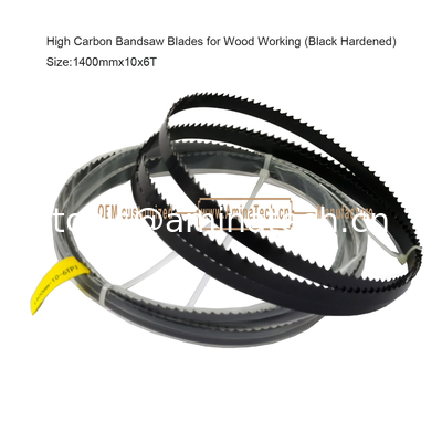 High Carbon Bandsaw Blades for Wood Working (Black Hardened) Size:1400mmx10x6T supplier