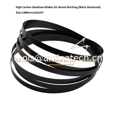 High Carbon Bandsaw Blades for Wood Working (Black Hardened) Size:1400mmx10x24T supplier