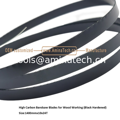High Carbon Bandsaw Blades for Wood Working (Black Hardened) Size:1400mmx10x24T supplier