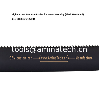 High Carbon Bandsaw Blades for Wood Working (Black Hardened) Size:1400mmx10x24T supplier