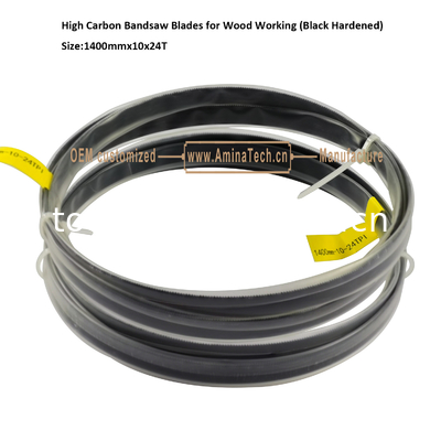 High Carbon Bandsaw Blades for Wood Working (Black Hardened) Size:1400mmx10x24T supplier