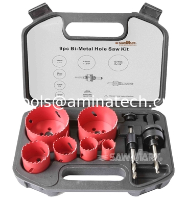 9pc BI-METAL HOLE SAW ASSORTMENT SET 3/4 - 4-1/8" BLADES VARI TOOTH METAL supplier