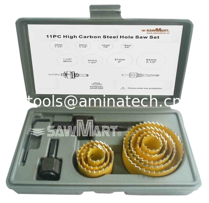 Carbon Hole Saw Set with Mandrel (11-Piece) supplier