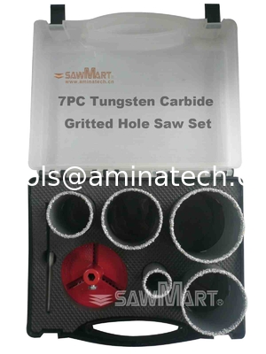 7 pcs tungsten carbide grit hole saw kit masonry tile supplier
