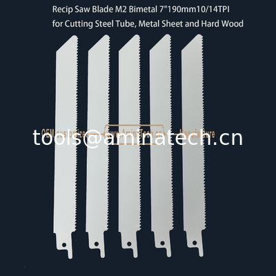 Recip Saw Blade M2 Bimetal 7" 190mm 10/14TPI  ,Reciprocating,Reverse Teeth supplier
