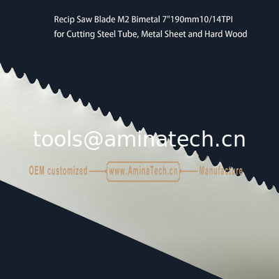 Recip Saw Blade M2 Bimetal 7" 190mm 10/14TPI  ,Reciprocating,Reverse Teeth supplier