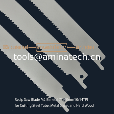 Recip Saw Blade M2 Bimetal 7" 190mm 10/14TPI  ,Reciprocating,Reverse Teeth supplier