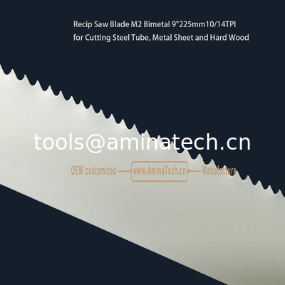 Recip Saw Blade M2 Bimetal 9" 225mm 10/14TPI  ,Reciprocating,Reverse Teeth supplier