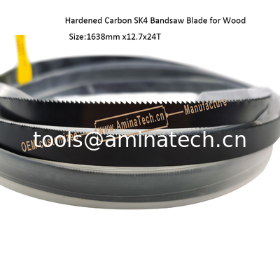 High Carbon SK4 Bandsaw Blades for Wood Working (Black Hardened) Size:1638mmx12.7x24T supplier