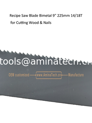 Recip Saw Blade Bimetal M42 8% cobalt Demolition for Cutting Wood & Nails  9" 225mm 14/18T,Power Tools supplier