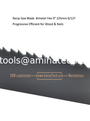 Recip Saw Blade Bimetal M42 8% cobalt Demolition  for Cutting Wood & Nails Size:9" 225mm 6/12T supplier