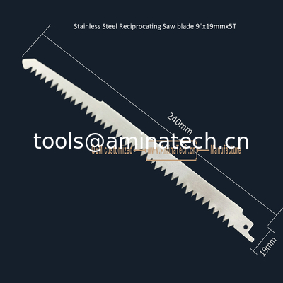 Stainless Steel Reciprocating Saw blade 9"x19mmx5T,Cutting Wood,Frozen Meat,Bones supplier