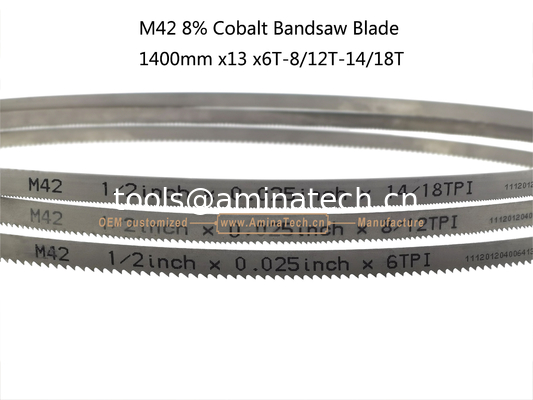 M42 8% Cobalt Bandsaw Blade   1400mm x13 x14T   For Cutting Both Wood and Steel Sheet supplier