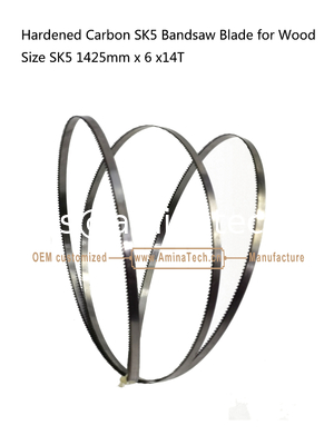 Hardened Carbon SK5 Band Saw Blade for Wood   Size :1425mm x6x14T supplier
