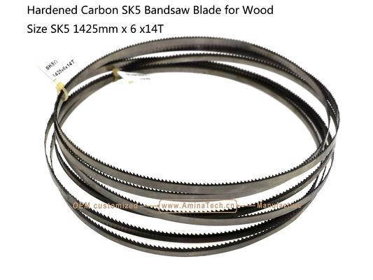 Hardened Carbon SK5 Band Saw Blade for Wood   Size :1425mm x6x14T supplier