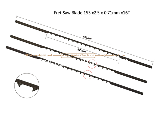 Fret Saw Blade 153x2.5x0.71mmx16T Cutting wood,Plastic supplier