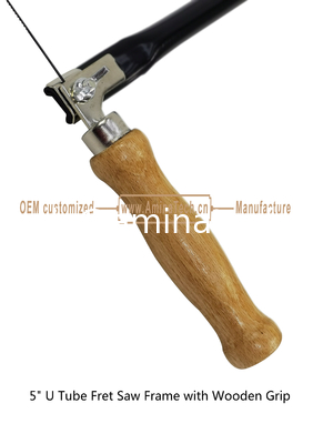 5" U Tube Fret Saw Frame with Wooden Grip for junior students to learn and practise paint board carving and pa supplier