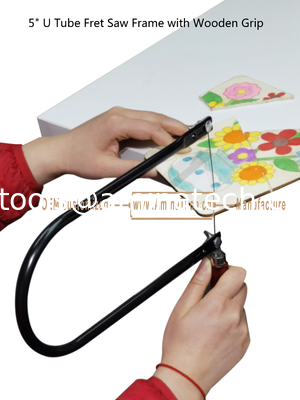 5" U Tube Fret Saw Frame with Wooden Grip for junior students to learn and practise paint board carving and pa supplier