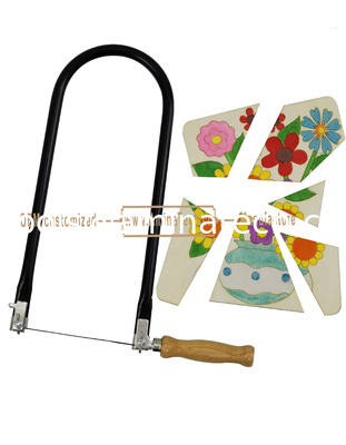 5" U Tube Fret Saw Frame with Wooden Grip for junior students to learn and practise paint board carving and pa supplier
