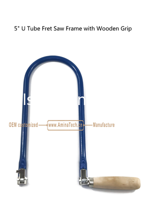 5" U Tube Fret Saw Frame with Wooden Grip for junior students to learn and practise paint board carving and pa supplier