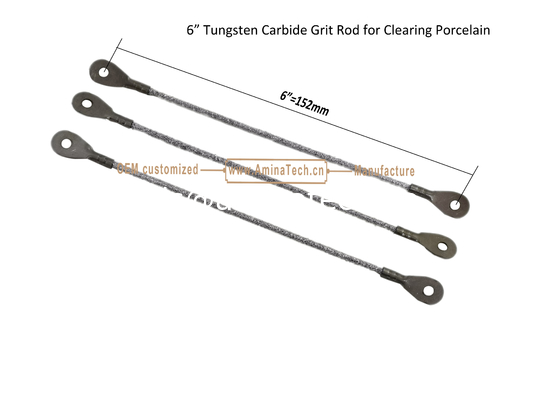 6"Tungsten Carbide Grit Rod for Clearing Porcelain,Cutting Tiles supplier