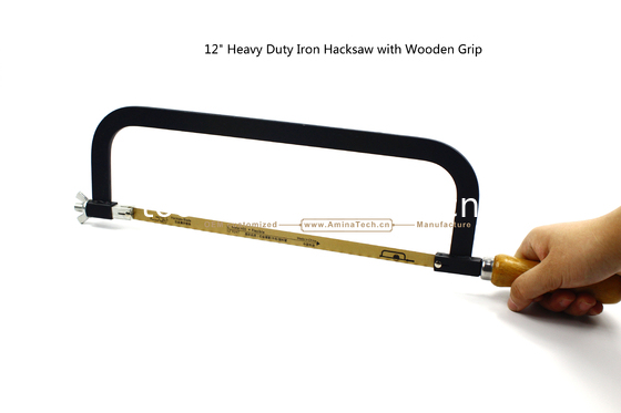 12" Heavy Duty Iron Hacksaw with Wooden Grip,Cut wood,Plastic,Steel Pipe,Cutting the water Pipe supplier