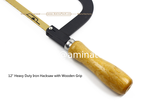 12" Heavy Duty Iron Hacksaw with Wooden Grip,Cut wood,Plastic,Steel Pipe,Cutting the water Pipe supplier