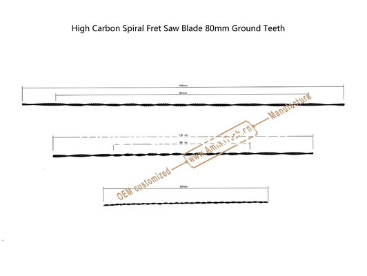 High Carbon Spiral Fret Saw Blade 80mm Ground Teeth,Power Cut for Carton Moulder, Carving Hole on Wood or PVA supplier