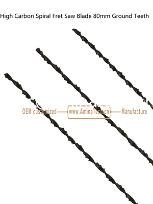 High Carbon Spiral Fret Saw Blade 80mm Ground Teeth,Power Cut for Carton Moulder, Carving Hole on Wood or PVA supplier