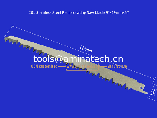 201 Stainless Steel Reciprocating Saw blade 9"x19mmx5T Cutting Wood,Bamboo,Plastic,Frozen Meat,Bones supplier