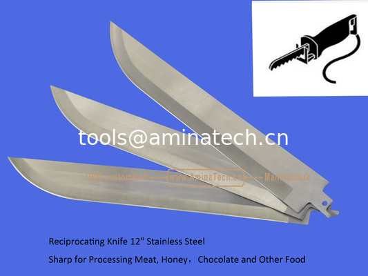 Reciprocating Knife 12" Stainless Steel Sharp for Processing Meat, Honey，Chocolate and Other Food,Power Tools supplier