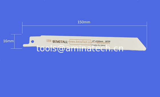 Recip Saw Blade M2 Bimetal 6" 150mm 18TPI for Cutting Steel Tube, Metal Sheet and Hard Wood,Reciprocating,Power Tools supplier