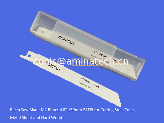 Reciprocating,Recip Saw Blade M2 Bimetal 6" 150mm 24TPI for Cutting Steel Tube, Metal Sheet and Hard Wood,Power Tools supplier