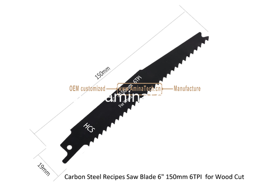 Carbon Steel Recipes Saw Blade 6" 150mm 6TPI  for Wood Cut ,Reciprocating,Power Tools supplier