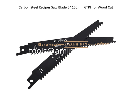 Carbon Steel Recipes Saw Blade 6" 150mm 6TPI  for Wood Cut ,Reciprocating,Power Tools supplier