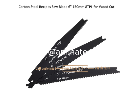 Carbon Steel Recipes Saw Blade 6" 150mm 8TPI  for Wood Cut ,Reciprocating,Power Tools supplier