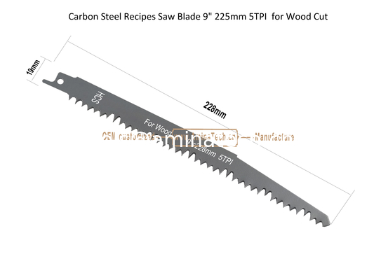 Carbon Steel Recipes Saw Blade 9" 225mm 5TPI  for Wood Cut,Reciprocating ,Power Tools supplier